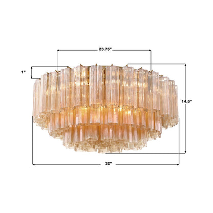 Addis Flush Mount Ceiling Light - line drawing.