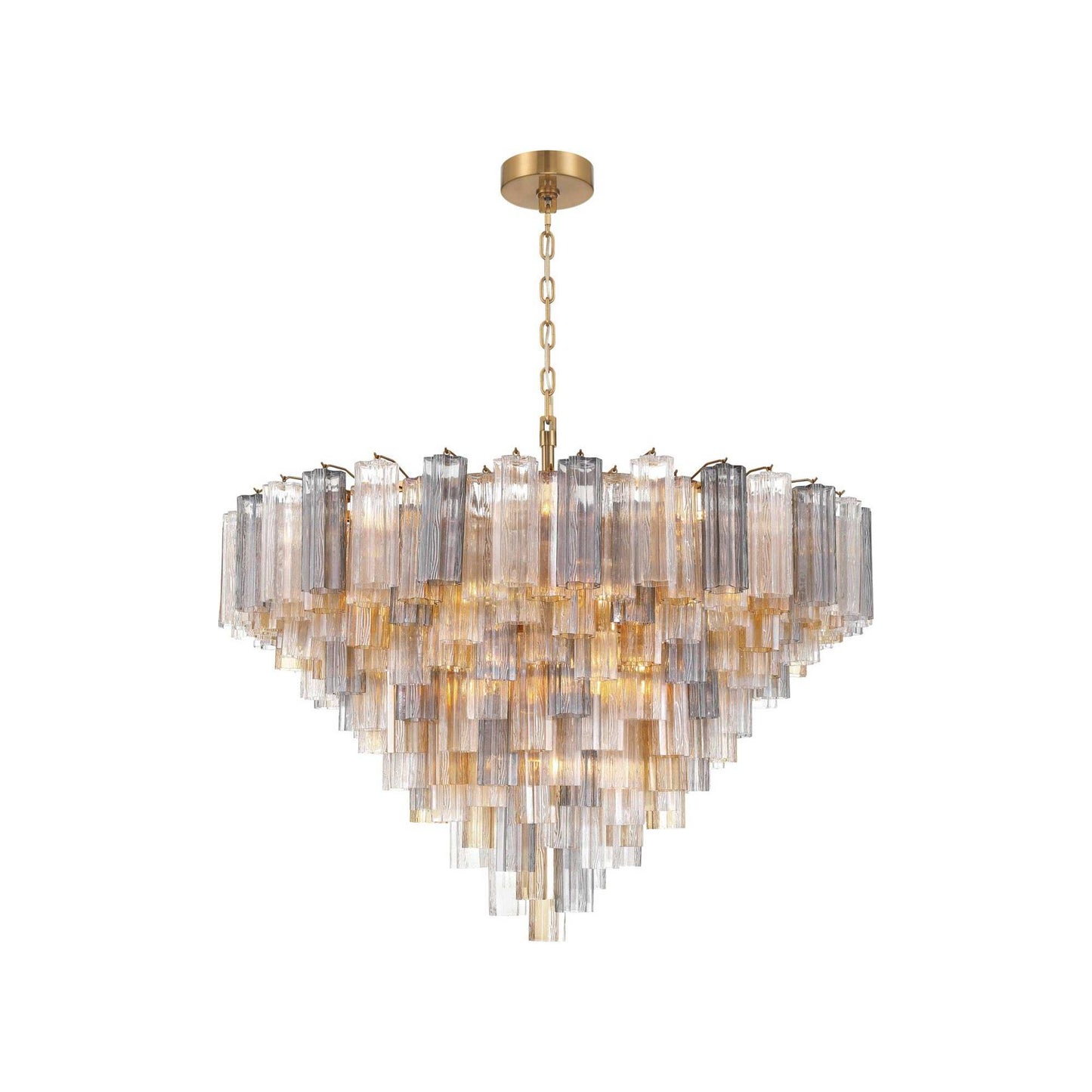 Addis Geometric Chandelier in Aged Brass/Autumn (49-Inch).