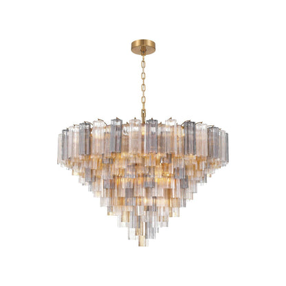 Addis Geometric Chandelier in Aged Brass/Autumn (49-Inch).
