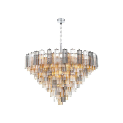 Addis Geometric Chandelier in Polished Chrome/Autumn (49-Inch).