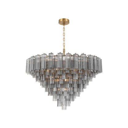 Addis Geometric Chandelier in Aged Brass/Smoke (49-Inch).