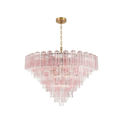 Addis Geometric Chandelier in Aged Brass/Spring (49-Inch).