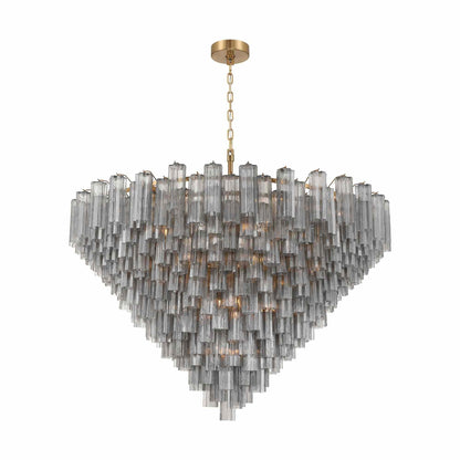Addis Geometric Chandelier in Aged Brass/Smoke (62-Inch).