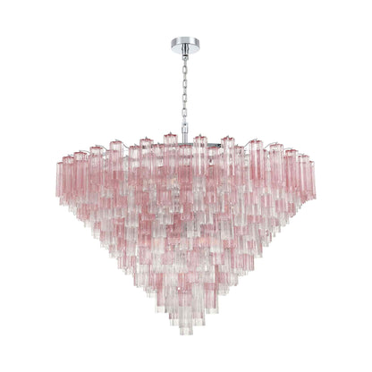 Addis Geometric Chandelier in Polished Chrome/Spring (62-Inch).