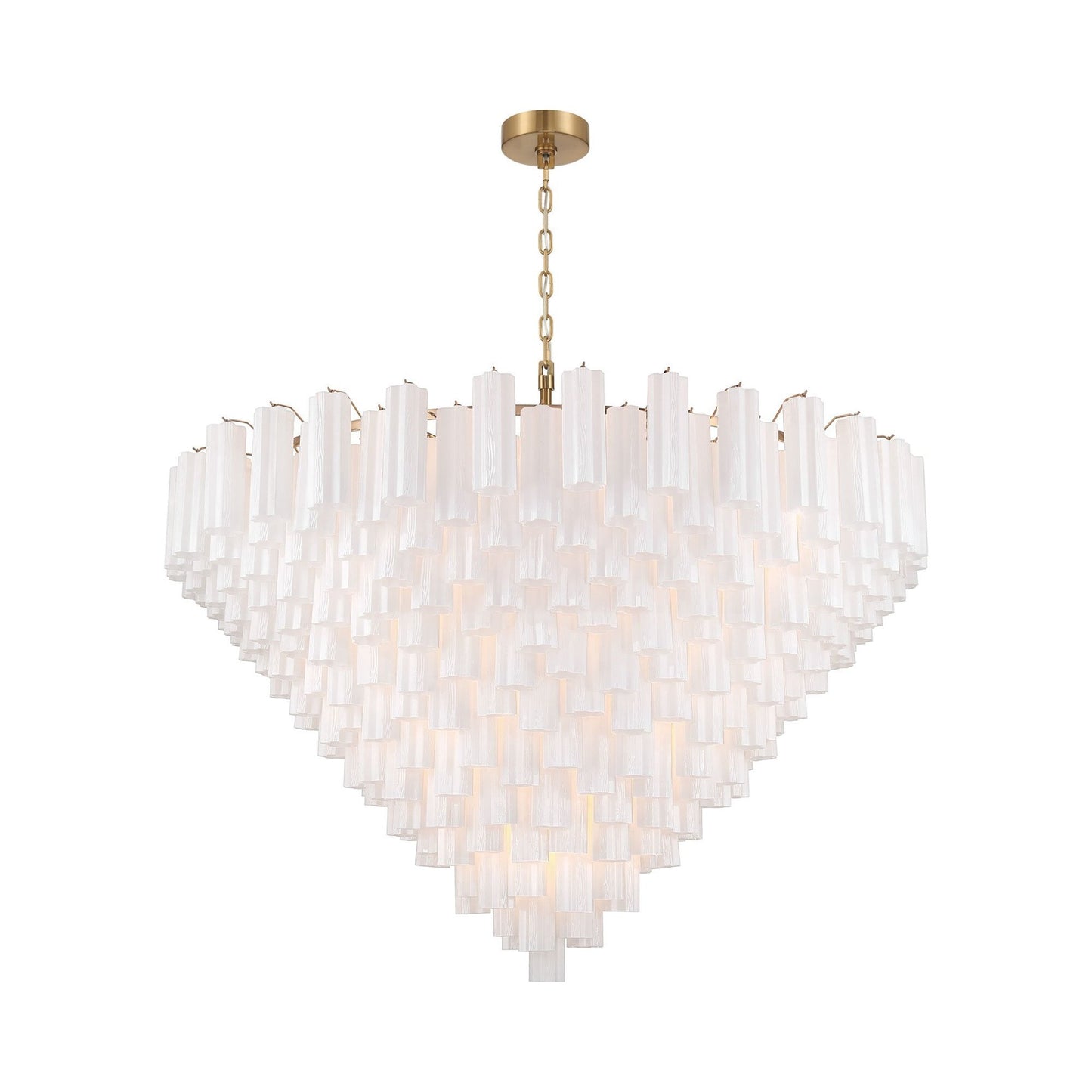 Addis Geometric Chandelier in Aged Brass/White (62-Inch).