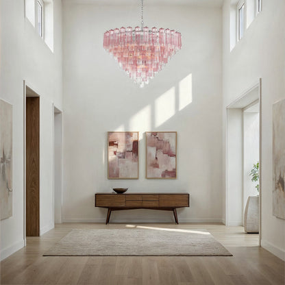 Addis Geometric Chandelier in hallway.