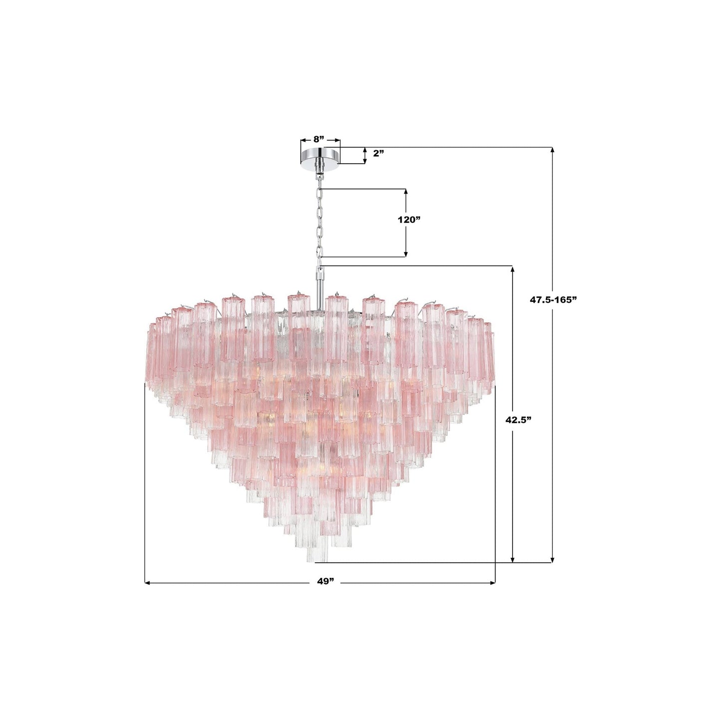 Addis Geometric Chandelier - line drawing.