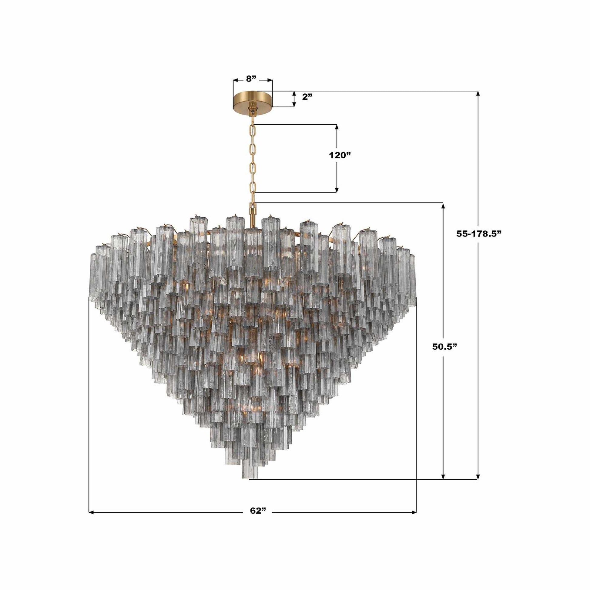 Addis Geometric Chandelier - line drawing.