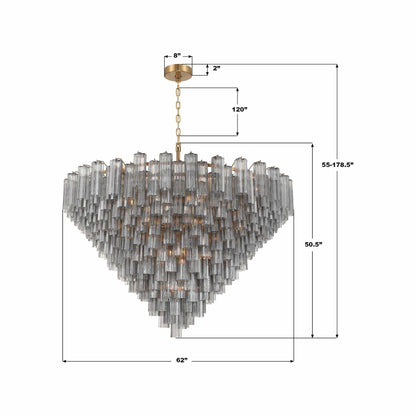 Addis Geometric Chandelier - line drawing.