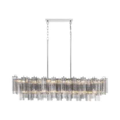 Addis Linear Chandelier in Polished Chrome (Tronchi Glass Smoke).