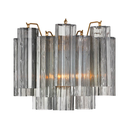 Addis Wall Light in Aged Brass / Smoke (11.75-Inch).