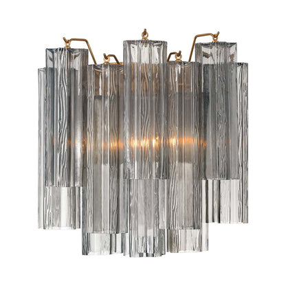Addis Wall Light in Aged Brass / Smoke (14.5-Inch).