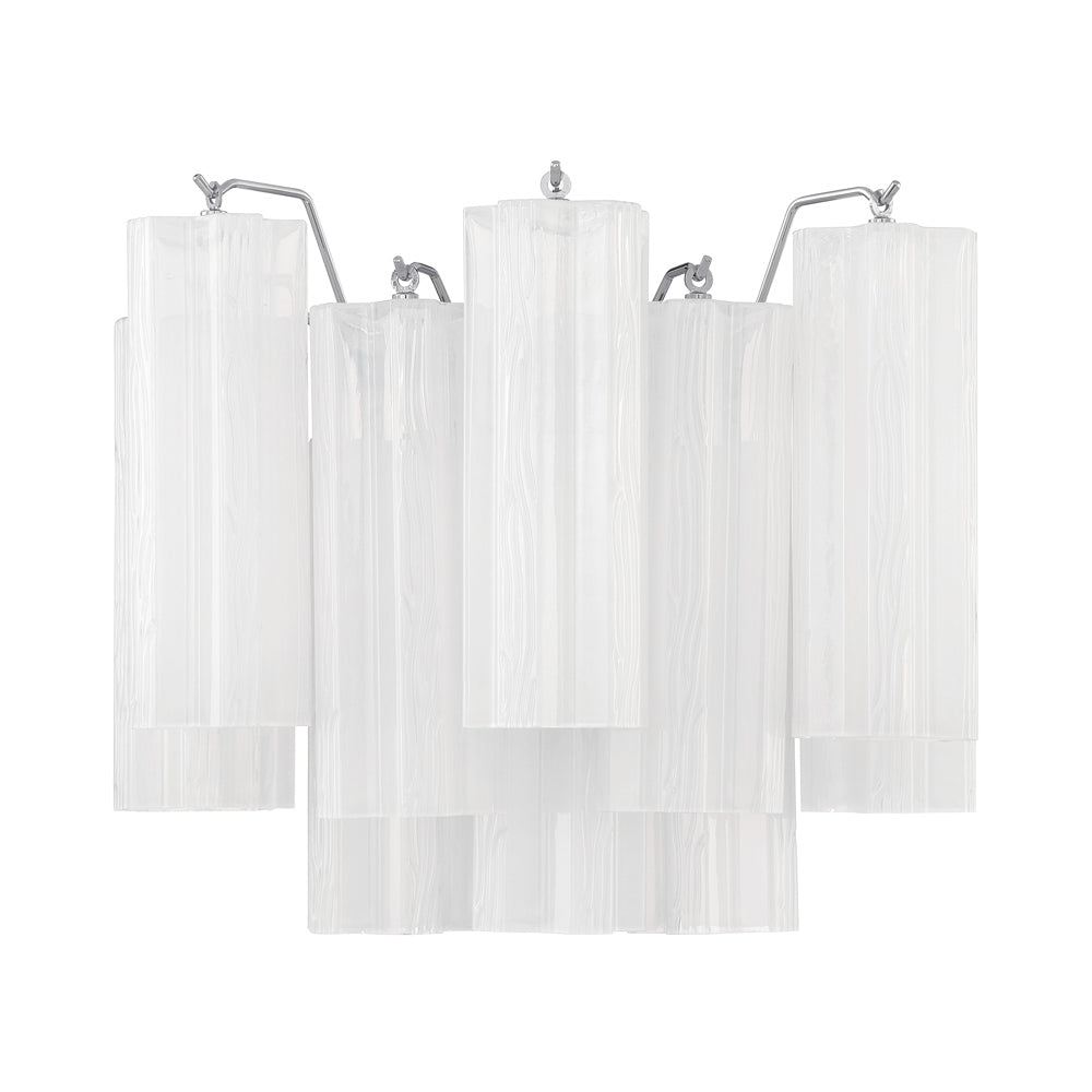 Addis Wall Light in Polished Chrome/White (11.75-Inch).