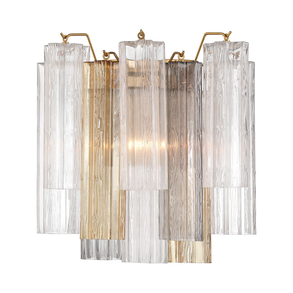 Addis Wall Light in Aged Brass/Autumn (14.5-Inch).