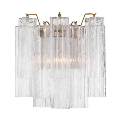 Addis Wall Light in Aged Brass/Clear (14.5-Inch).
