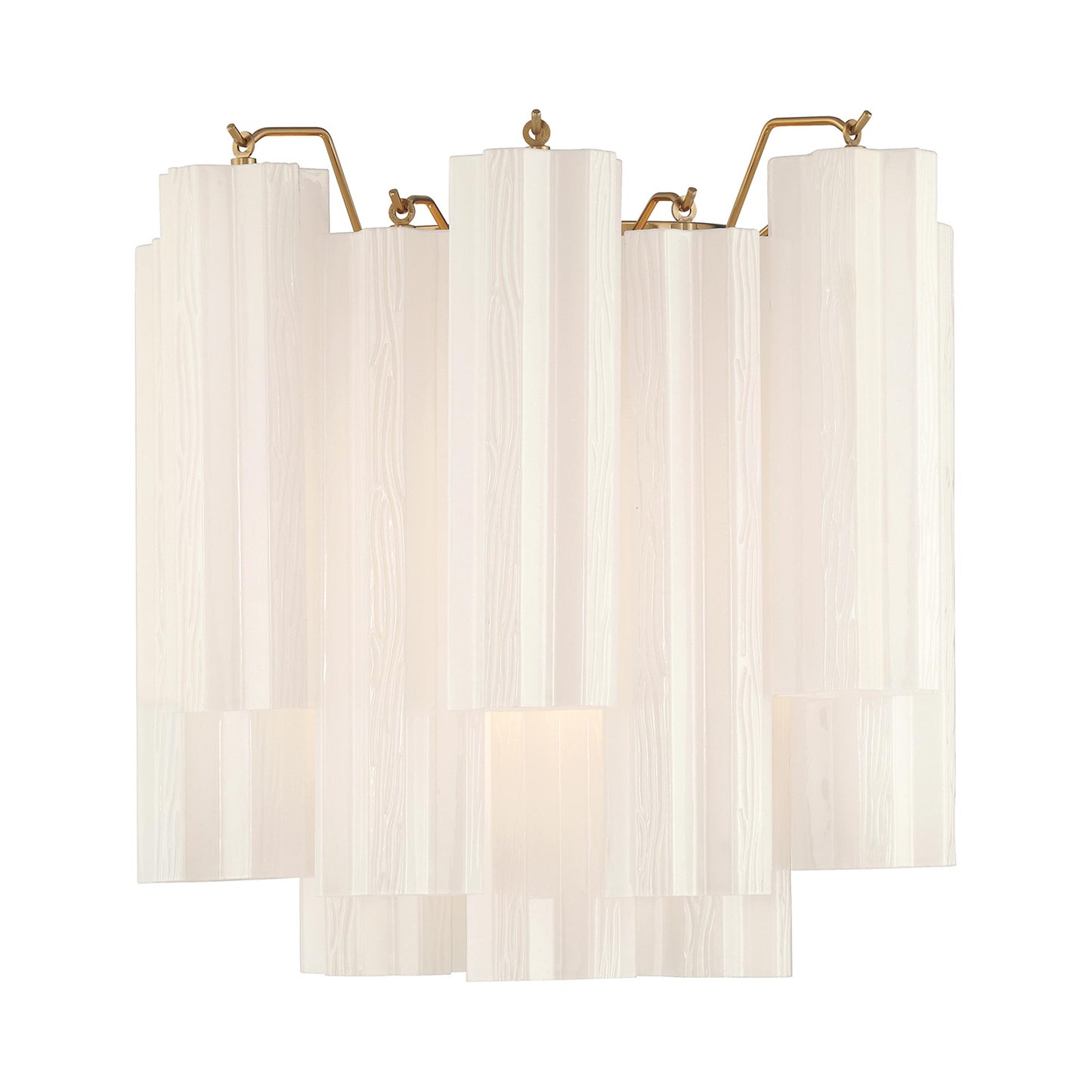 Addis Wall Light in Aged Brass/White (14.5-Inch).