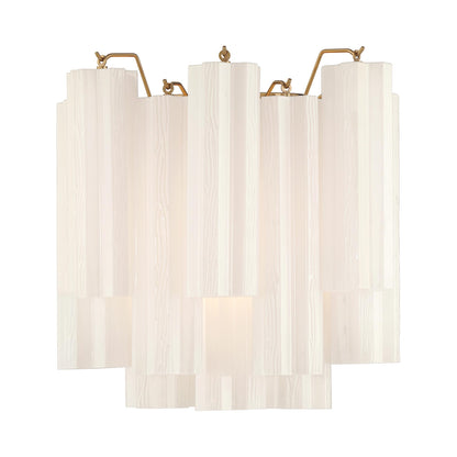 Addis Wall Light in Aged Brass/White (14.5-Inch).