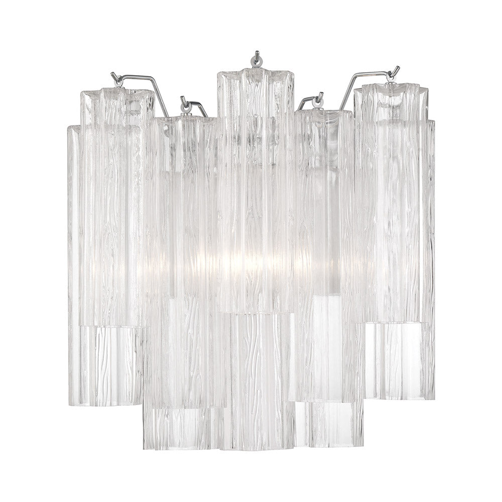 Addis Wall Light in Polished Chrome/Clear (14.5-Inch).