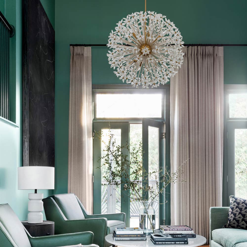 Adley Chandelier in living room.