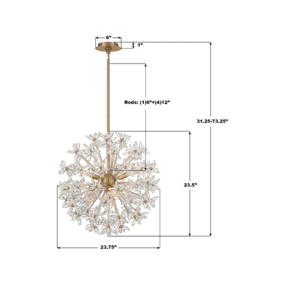 Adley Chandelier - line drawing.