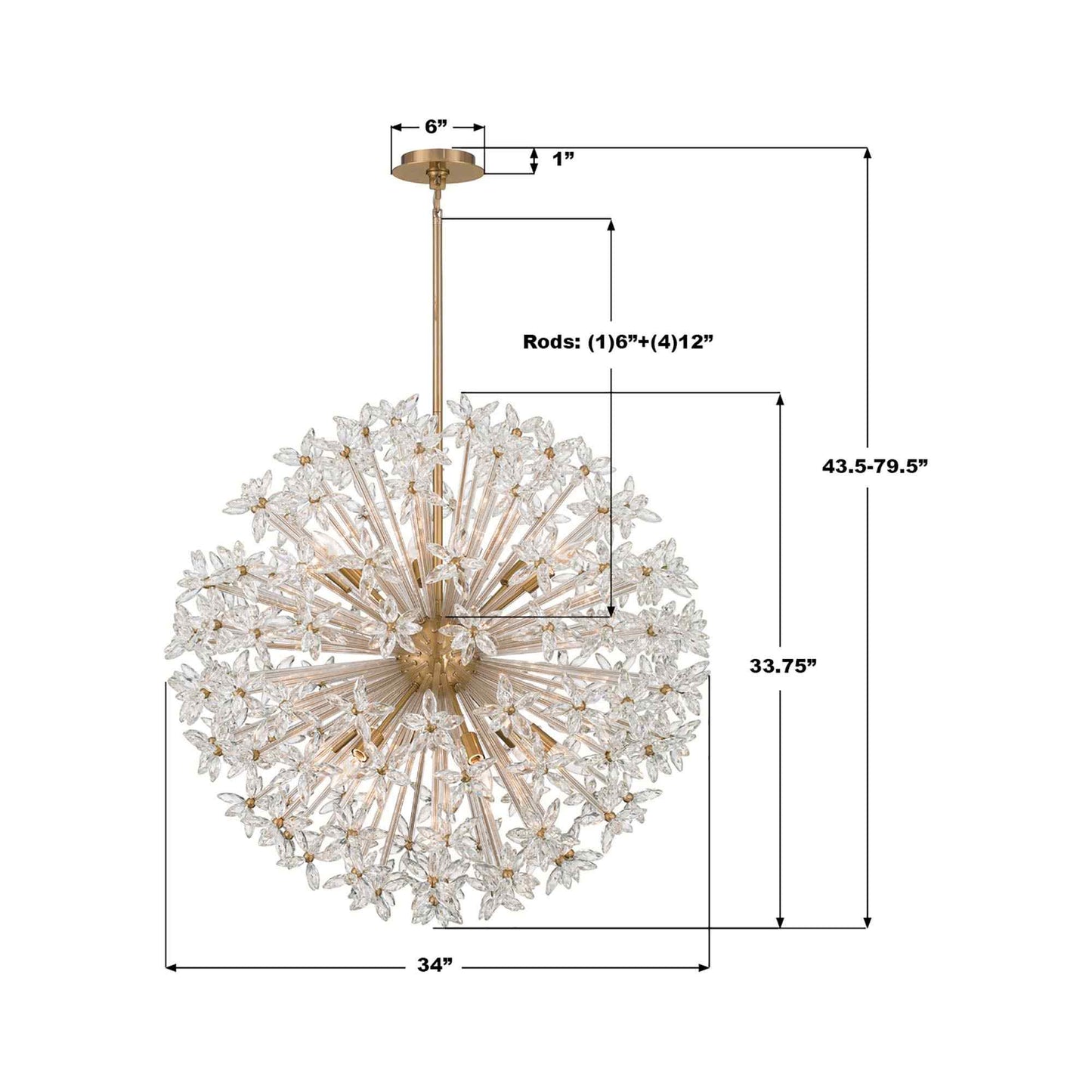 Adley Chandelier - line drawing.