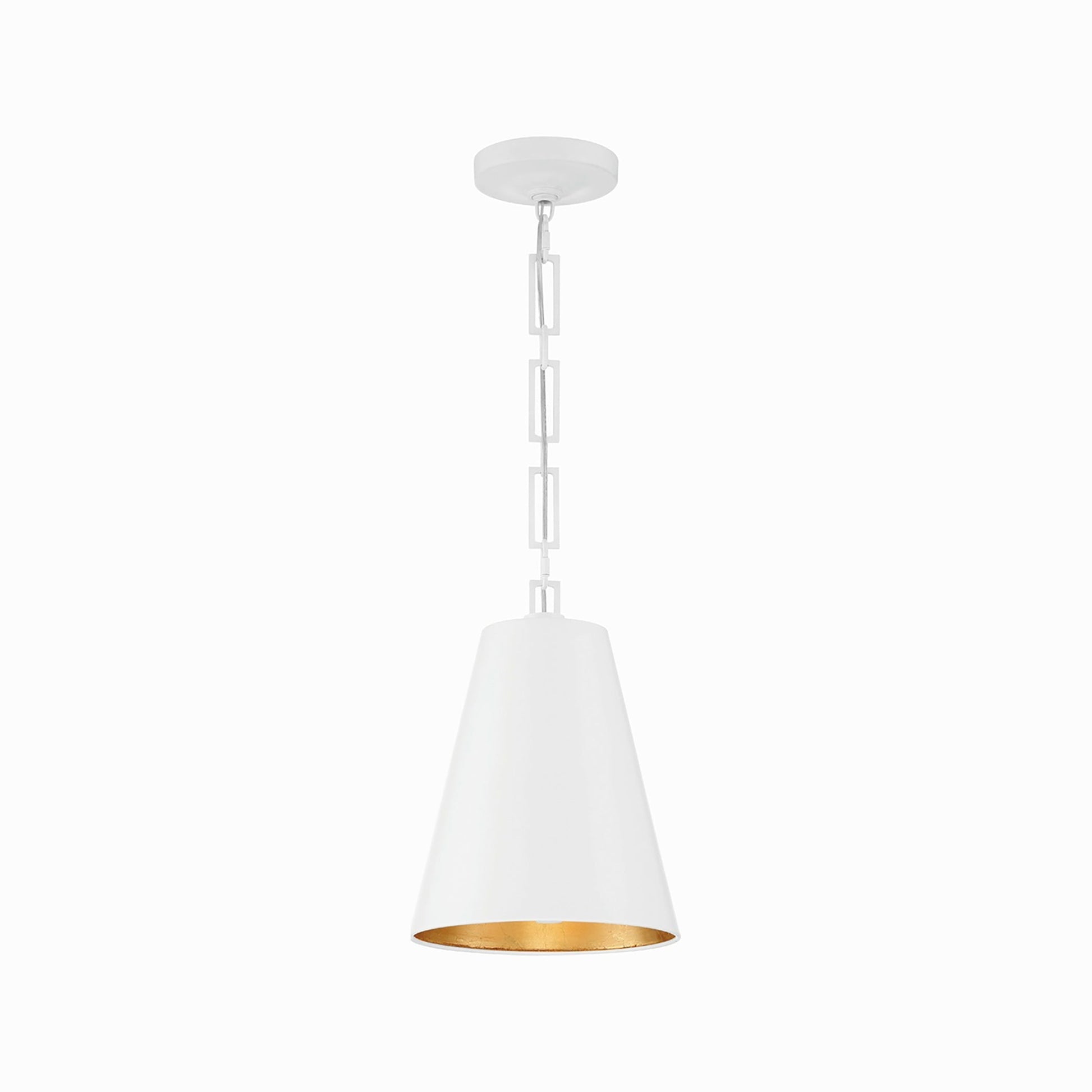 Alston Chandelier in Matte White/Antique Gold (Small).
