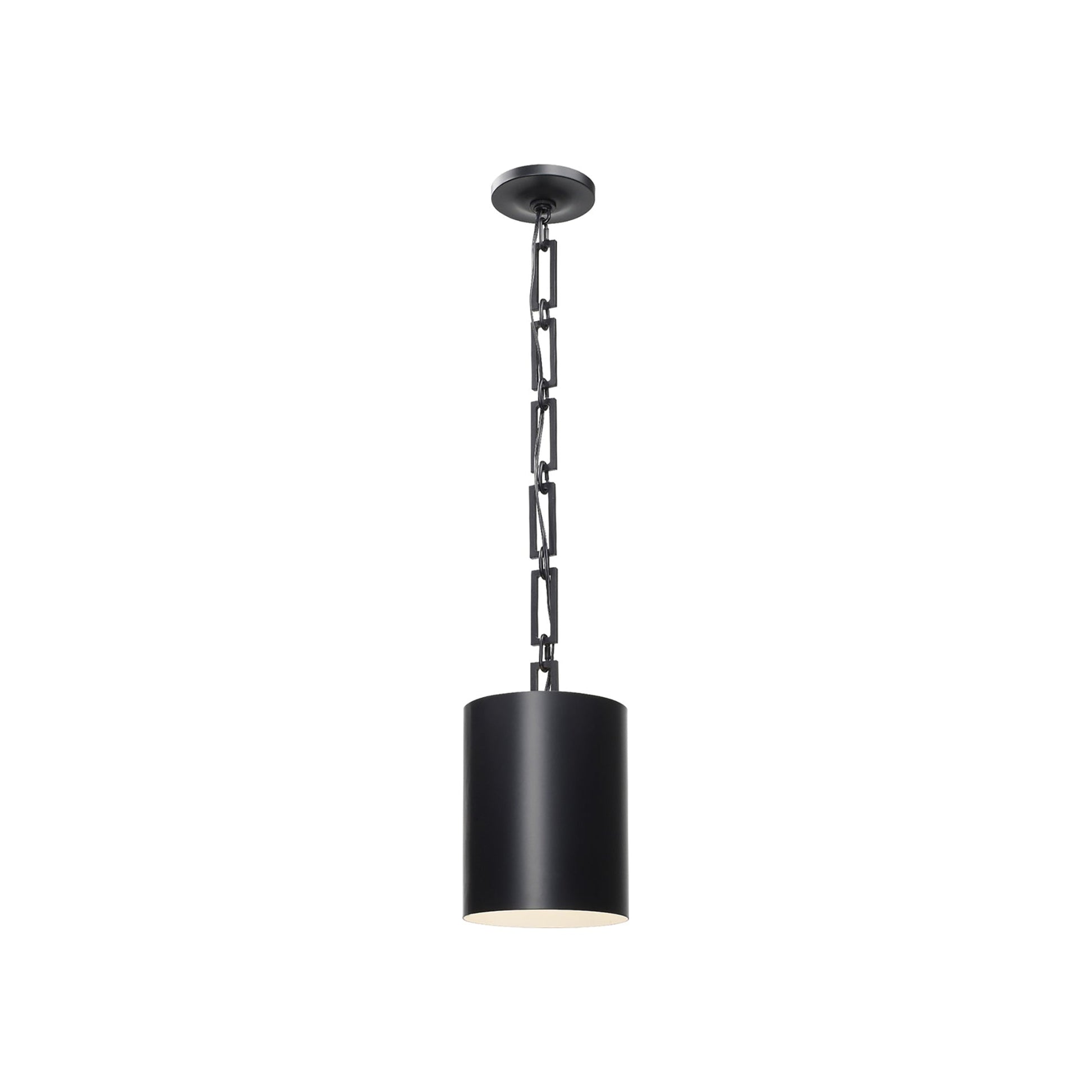 Alston Pendant Light in Matte Black/White (Small).