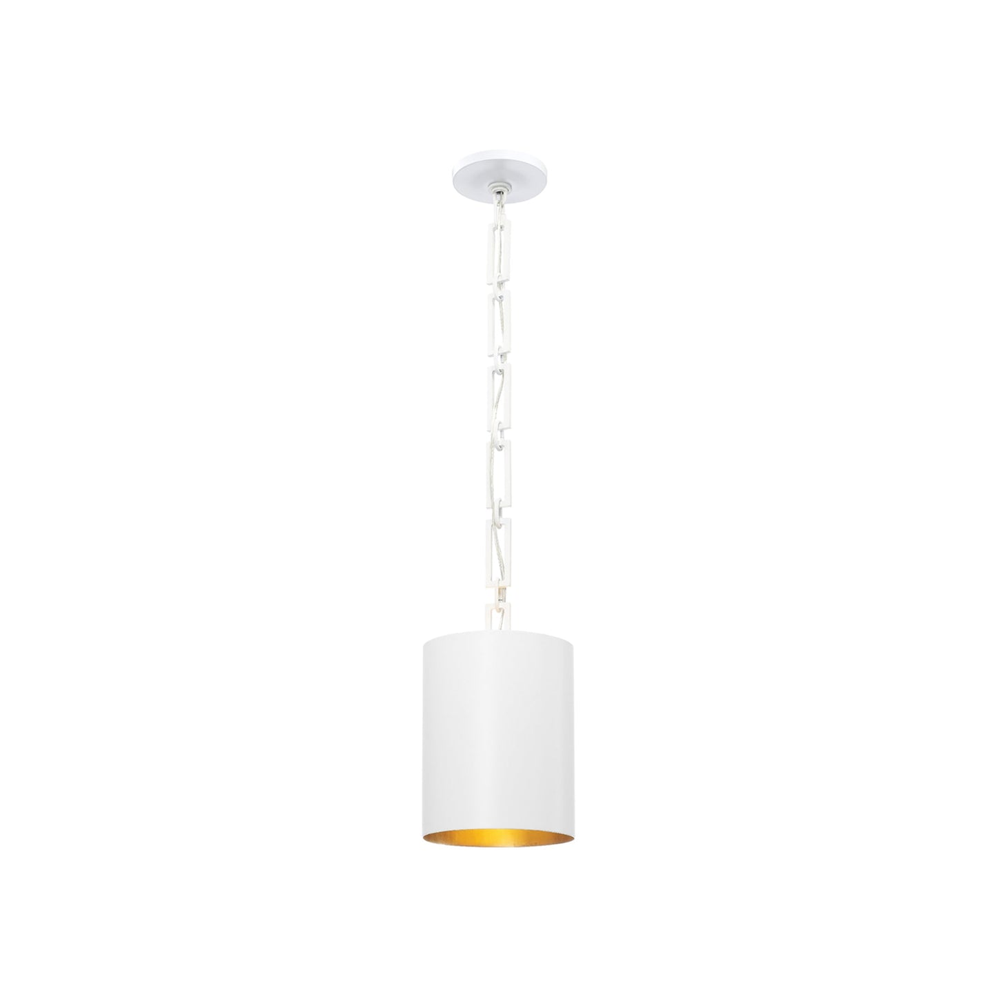 Alston Pendant Light in Matte White/Antique Gold (Small).