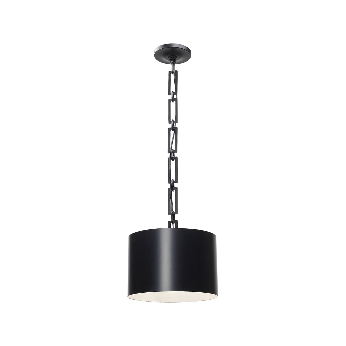 Alston Pendant Light in Matte Black/White (Medium).