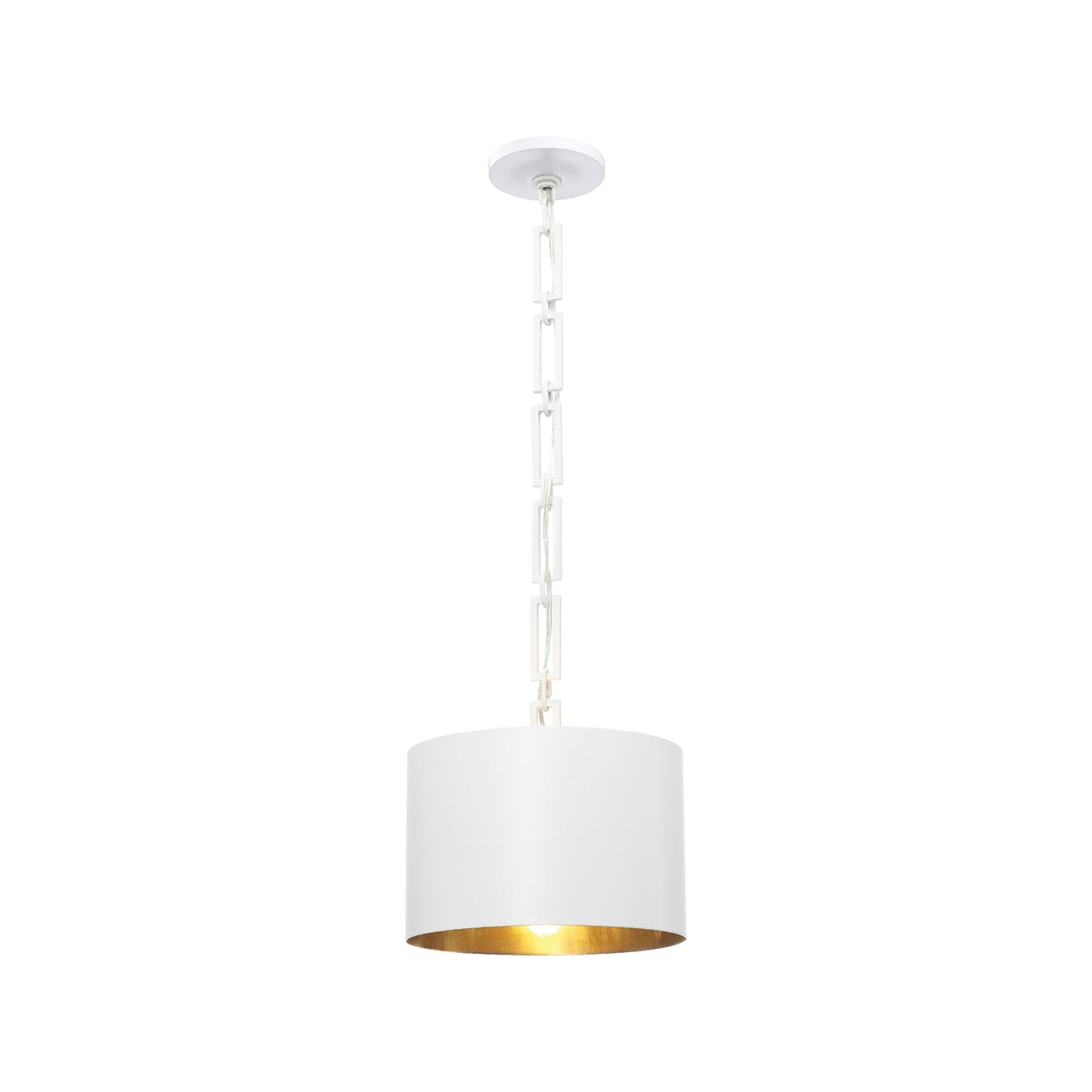 Alston Pendant Light in Matte White/Antique Gold (Medium).