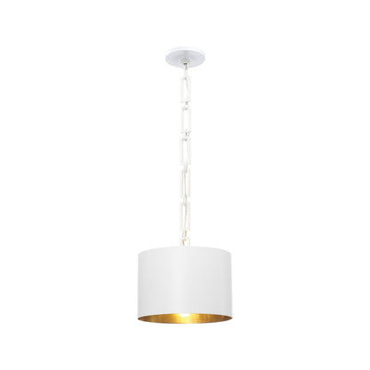 Alston Pendant Light in Matte White/Antique Gold (Medium).