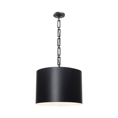 Alston Pendant Light in Matte Black/White (Large).
