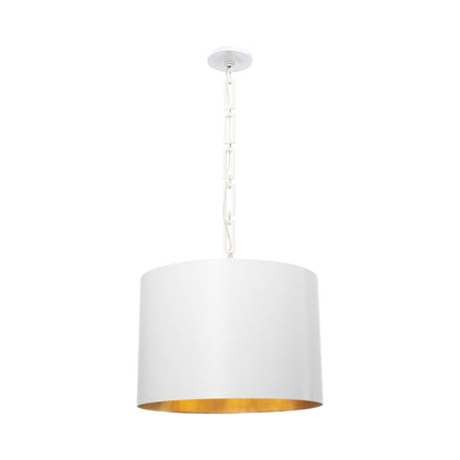 Alston Pendant Light in Matte White/Antique Gold (Large).