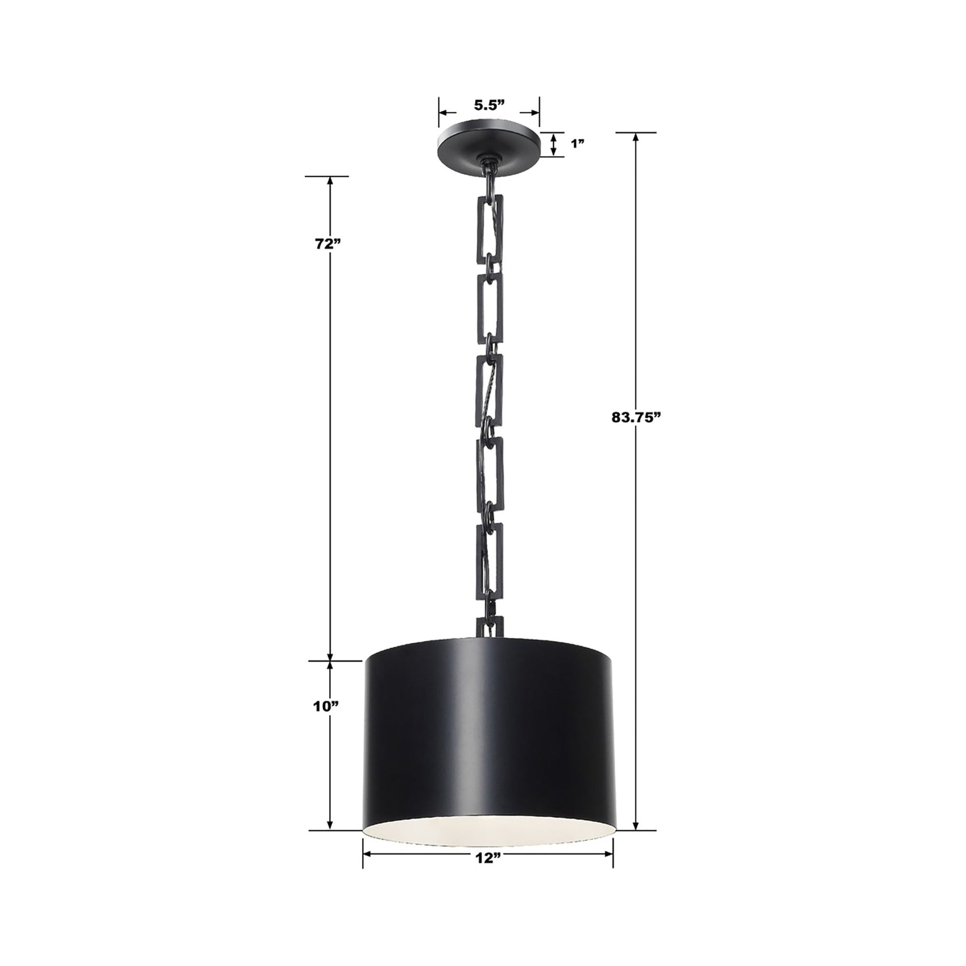 Alston Pendant Light - line drawing.