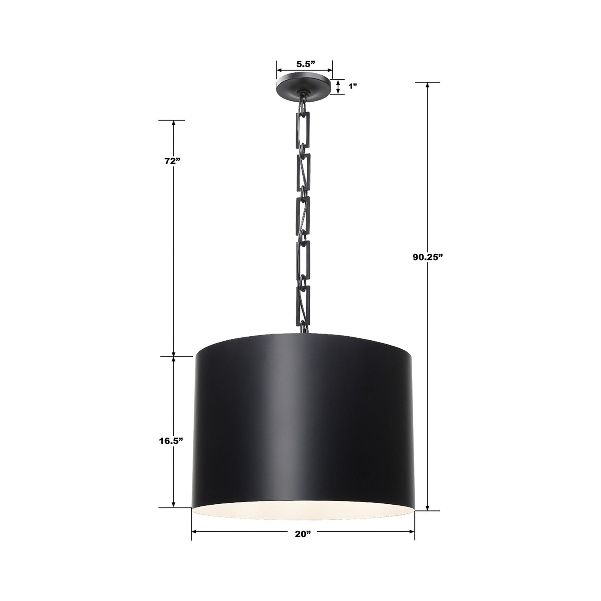 Alston Pendant Light - line drawing.