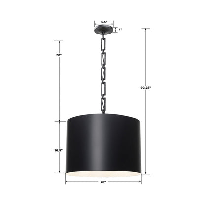 Alston Pendant Light - line drawing.