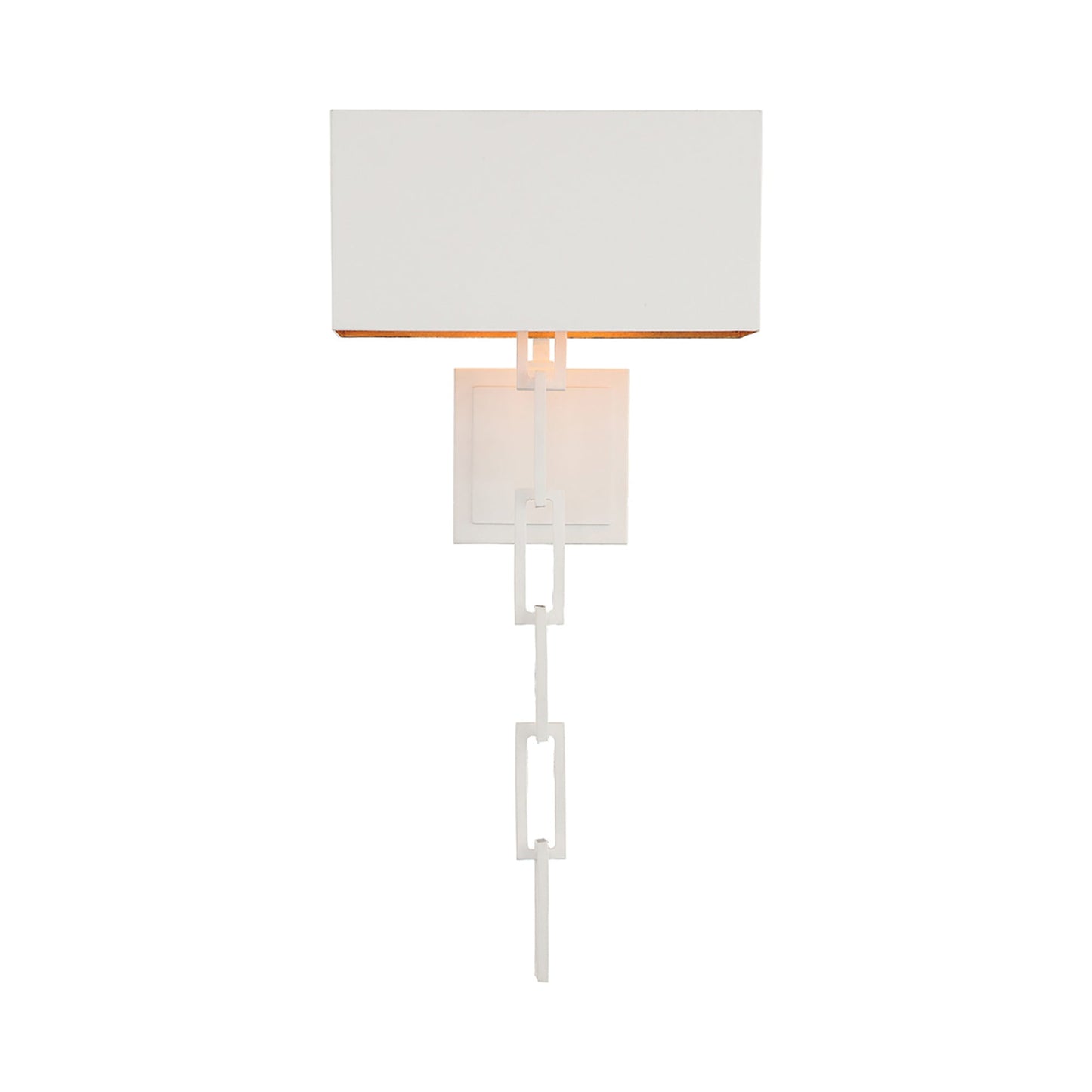 Alston Wall Light in Matte White/Antique Gold.