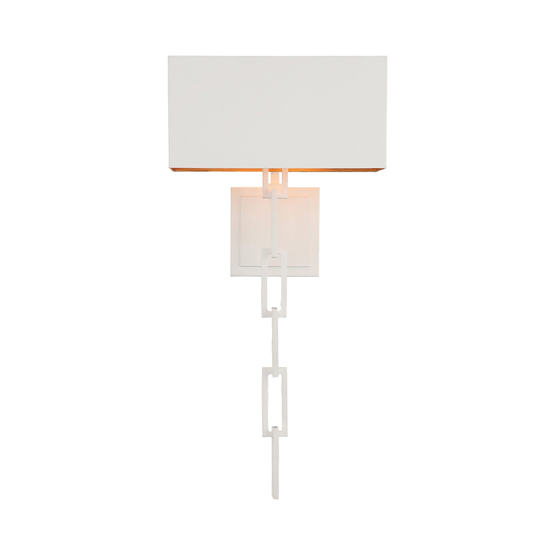 Alston Wall Light in Matte White/Antique Gold.