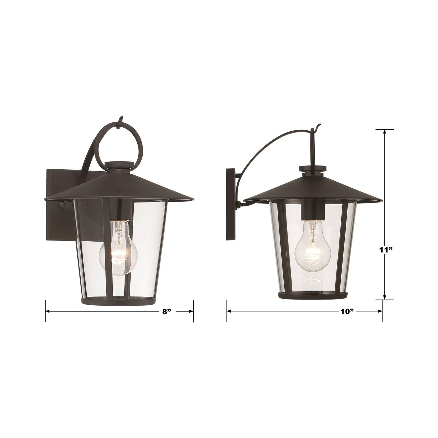 Andover Outdoor Wall Light - line drawing.