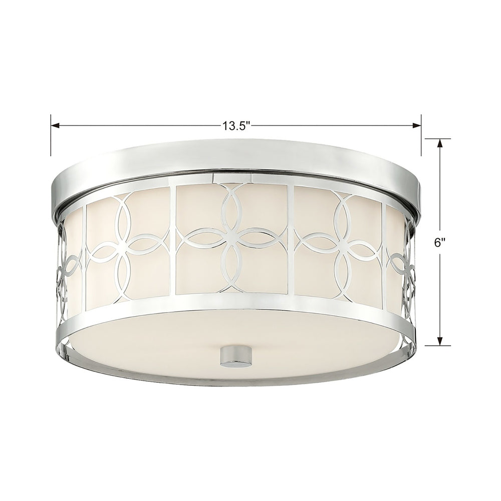 Anniversary Flush Mount Ceiling Light - line drawing.