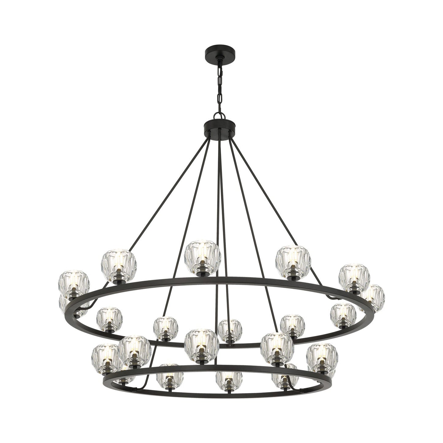 Aragon Chandelier in Matte Black (Crystal/22-Light).