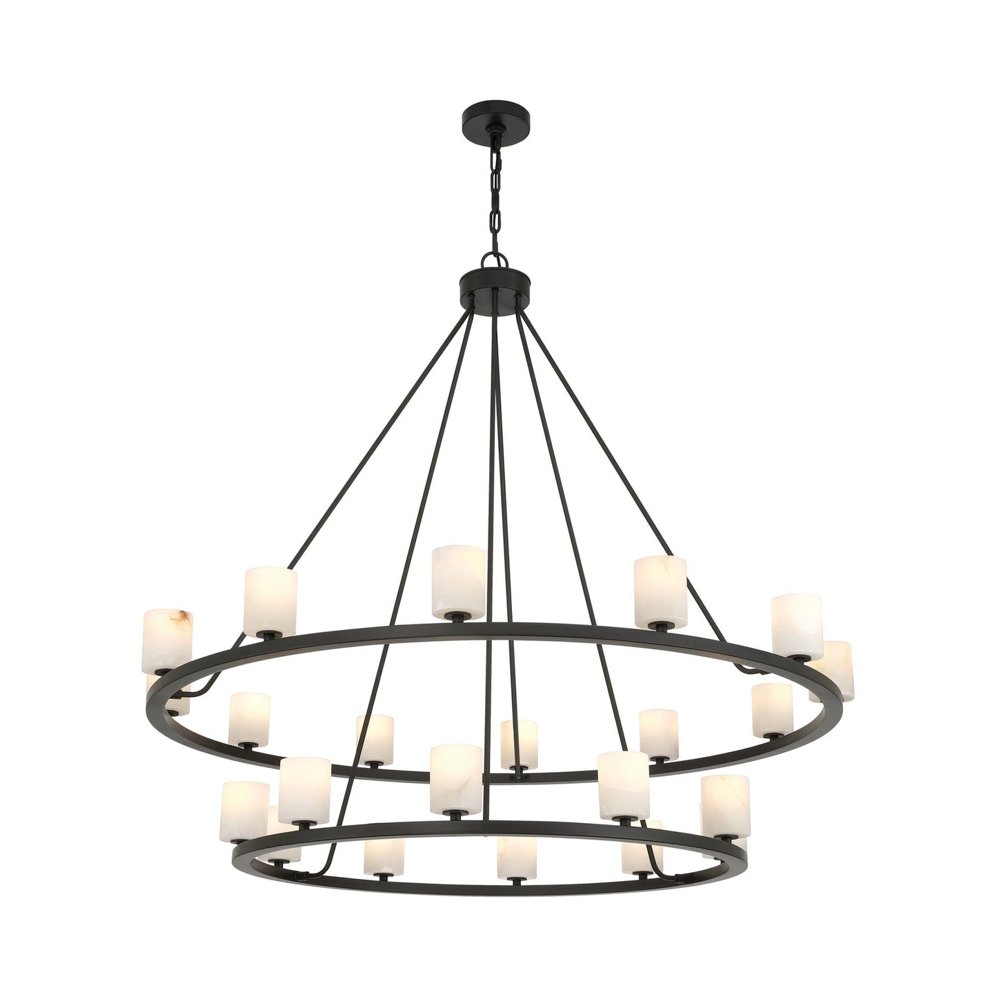 Aragon Chandelier in Matte Black (Stone/22-Light).