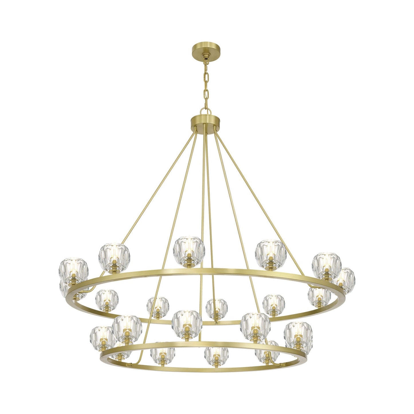 Aragon Chandelier in Soft Brass (Crystal/22-Light).