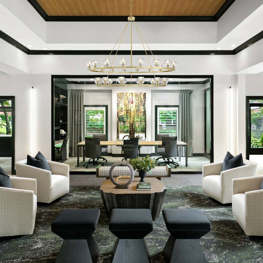 Aragon Chandelier in living room.