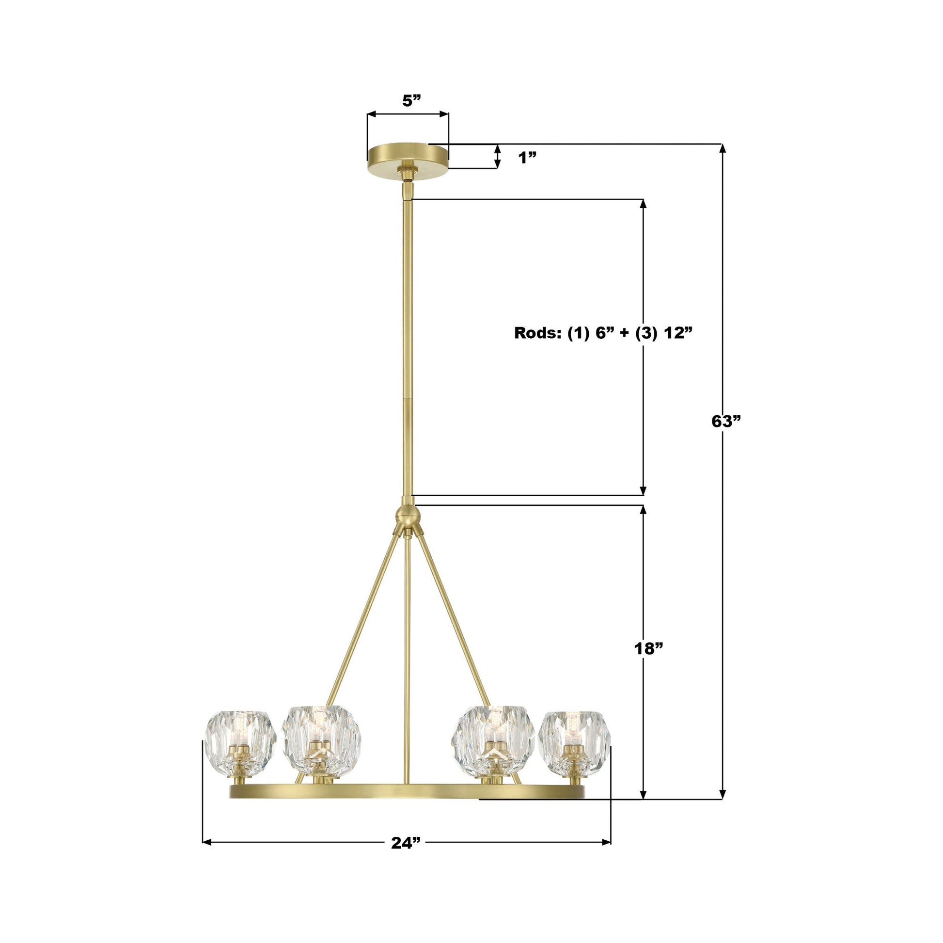 Aragon Chandelier - line drawing.