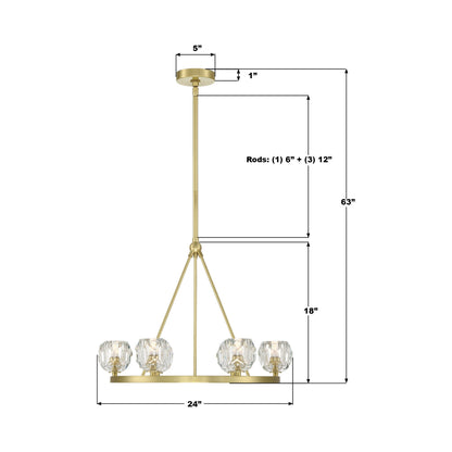 Aragon Chandelier - line drawing.
