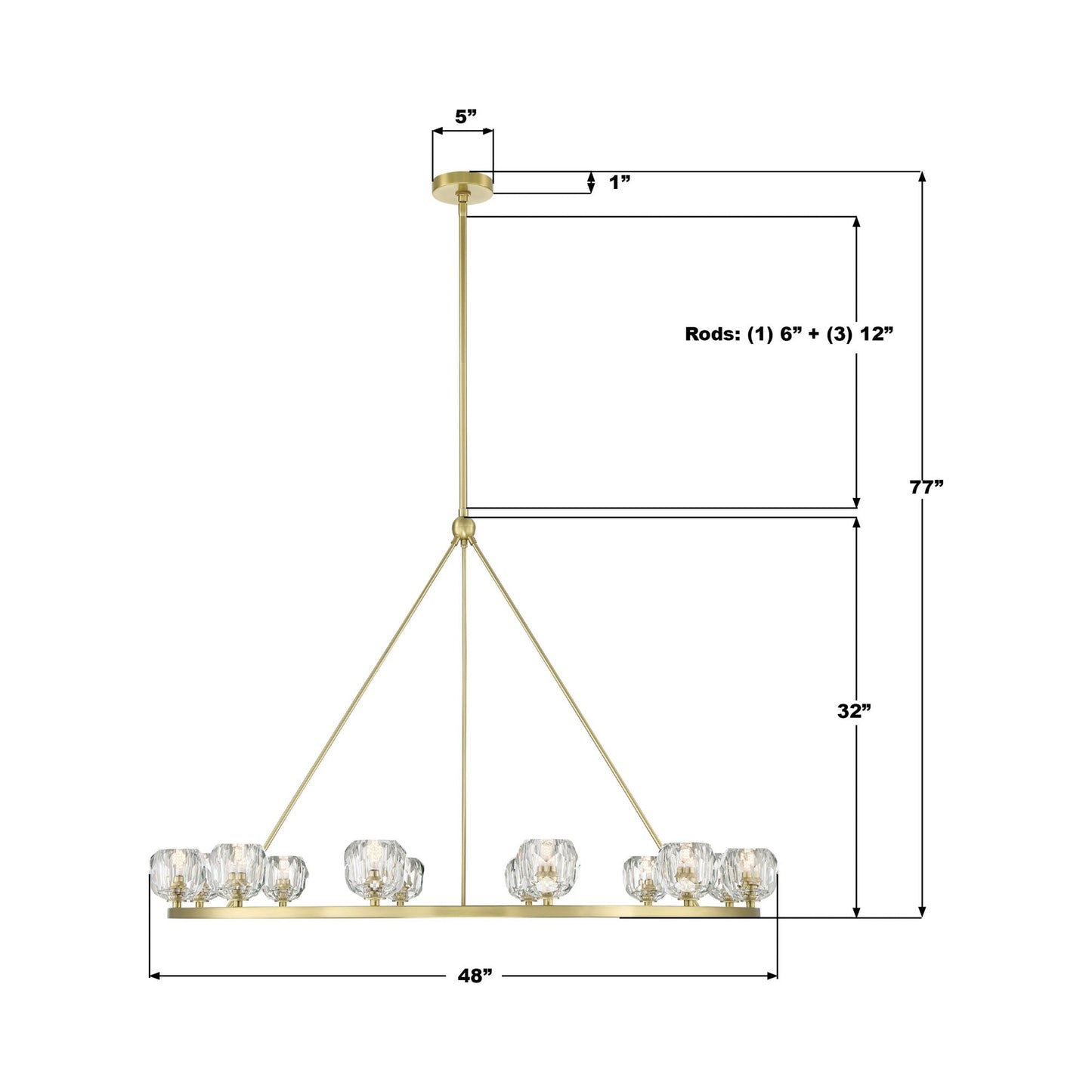 Aragon Chandelier - line drawing.