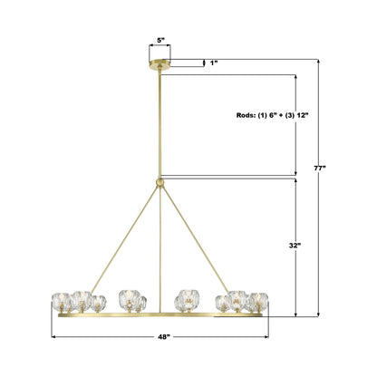Aragon Chandelier - line drawing.