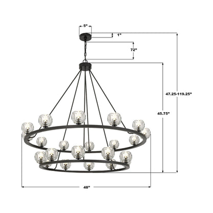 Aragon Chandelier - line drawing.