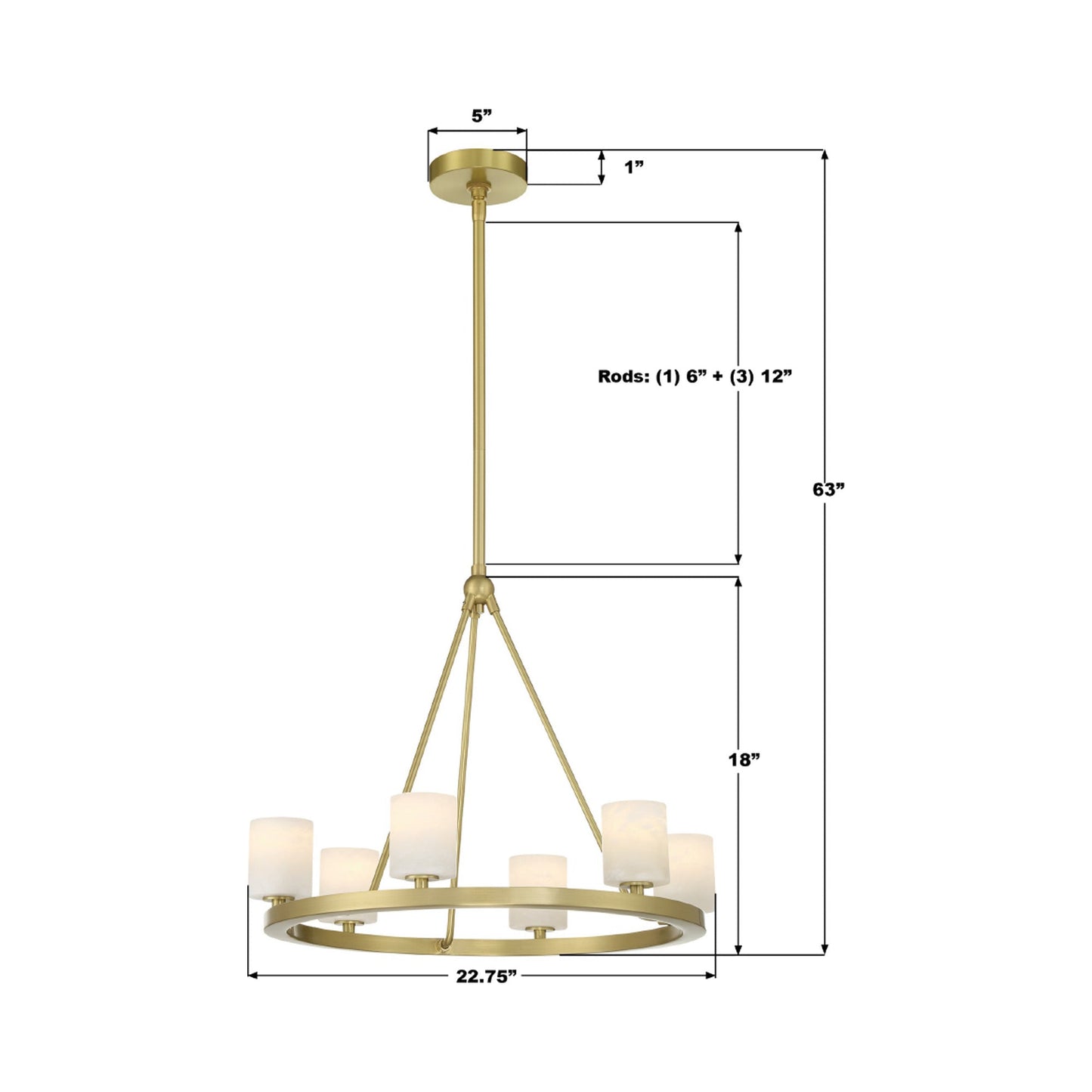 Aragon Chandelier - line drawing.
